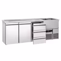 Direct Draw Beer Dispenser / Kegerator PREMIUM - 2500x700mm - 2 Solid Doors & 3 Drawers
