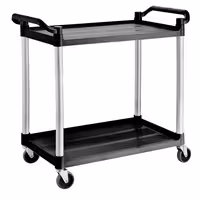 Cărucior de servire din plastic – 1020 x 490 mm – cu 2 rafturi