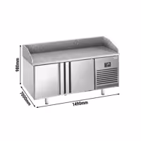 Stół chłodniczy do pizzy PREMIUM PLUS - 1490x700mm - z blatem granitowym - 2‑drzwiowy