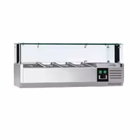 Nadstawka chłodnicza do na dodatki PREMIUM - 1200x395mm - 3x GN 1/3 + 1x GN 1/2 - z oświetleniem LED