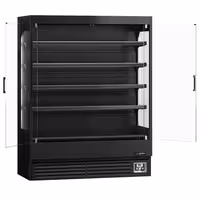 Commercial multideck display fridge - 1524mm - 693L - with 2 hinged glass doors & 4 shelves - Black