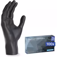 (10 pieces) ARNOWA | Disposable latex gloves - 100 pieces - size XL- black