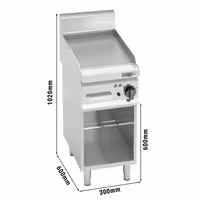 Električni roštilj - 4,0 kW - Glatka - površina pečenja: 296x430 mm