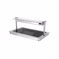 Inbyggd Värmeplatta i rostfritt stål - drop-in - 1135 mm - 3x GN 1/1 - 1,35 kW - med hygienskydd i glas