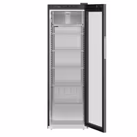 LIEBHERR | Szafa chłodnicza PERFORMANCE – 400 L – od +1 do +15 °C – z wnętrzem z tworzywa sztucznego i 1 drzwiami szklanymi – czarna