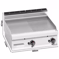 Plită de gătit pe gaz – 13,8 kW – netedă și striată