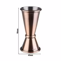 (6 pz) Misurino da bar doppio - Acciaio inox - 2cl & 4cl - con graduazioni interne 1cl & 3cl