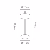 (4 adet) Şarj Edilebilir Masa Lambası - CLEO MINI - 3 kademeli kısılabilir - Ø120x350mm - Mint