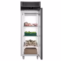 Szafa chłodnicza PREMIUM – stal nierdzewna – GN 2/1 – 700 L – z 1 drzwiami – antracytowa