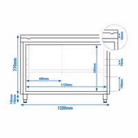 Arbetskåp i rostfritt stål PREMIUM - 1200x600 mm - med 2 skjutdörrar - inkl. skärbräda grön