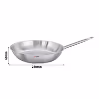 Poêle à Frire en Acier Inoxydable - Ø 280 mm - Hauteur : 60 mm - 3 L - Tous Feux Dont Induction