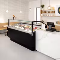 Ice Cream Display Freezer | ADAM - 1700mm - Ventilated cooling - with LED lighting - for 18 x 5 litres Napoli pans or 12 x 7 litres - Black