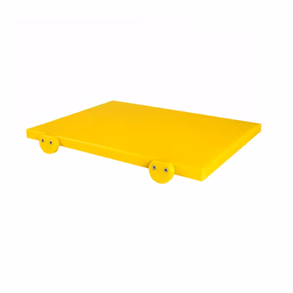 Neslīdošs griešanas dēlis - 300x500 mm - Biezums: 20 mm - HACCP atbilstošs - PE500 (HDPE) polietilēns - Dzeltens - Ar fiksatoriem - Var mazgāt trauku mazgājamā mašīnā
