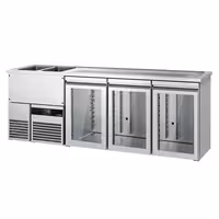 Pivski štand PREMIUM - 2500x700 mm - 3 Staklena vrata
