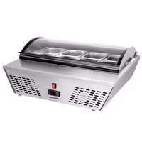 Countertop refrigerated display case - 67L - 765mm - Double glazing - square - for 8x GN 1/6 or 4x GN 1/3