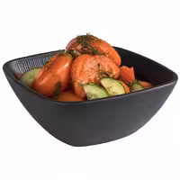 (6 adet) Kase - NERO - Melamin - 1,5L - köşeli - 195x195mm - Derinlik:80mm - Siyah