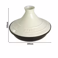 STAUB | Cast Iron Tajine – Ø 28 cm - Cream - Matte Black Interior, Oven to 260°C