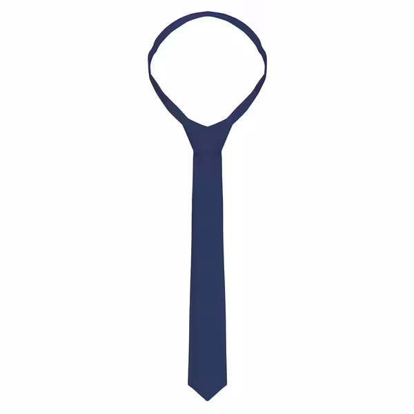 (5 pieces) KARLOWSKY | Slim Uniform Tie – Navy - 148 x 6.5 cm - 95°C washable - Easy-care