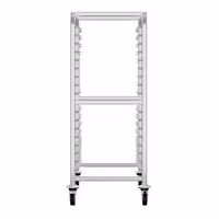 Inox profesionalna kolica s vodilicama za pekarske plehove - za 15 plehova 600x400 mm - kotači Ø 125 mm (2 s kočnicom)