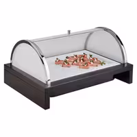 Soğutuculu Teşhir Standı - Kemer Tipi - GN 1/1 - 635x425mm - Yükseklik: 310mm - dahil: ahşap stand, plastik kap, melamin tepsi, buz kaseti, rolltop kapak