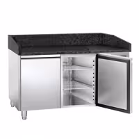 Commercial Pizza Prep Counter - Granite Top PREMIUM - 1500x800mm - with 2 doors