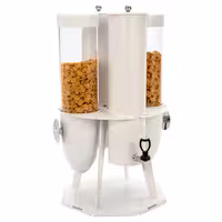 Cereal & Milk Dispenser - double - rotating - Stainless Steel Stand