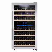 Commercial Wine Fridge - Stainless Steel - Dual Zone - 120L - max. 45 bottles