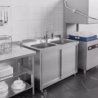 Sudoper s ormarićem ECO - inox - 1600 x 700 mm - sa 2 korita - korita sredina