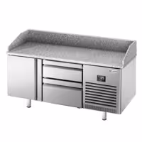 Stół chłodniczy do pizzy PREMIUM PLUS - 1490x700mm - z blatem granitowym - 1‑drzwiowy, 2 szuflady