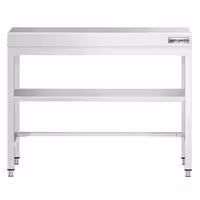 Rozsdamentes acél munkaasztal PREMIUM - 800x600 mm - alsó polccal & lábösszekötővel