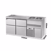 Direct Draw Beer Dispenser / Kegerator PREMIUM PLUS- 1950x700mm - with 4 drawers