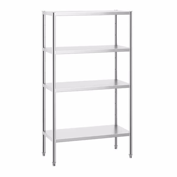 رفوف ستانلس ستيل PREMIUM - 1000x490mm - عمق: 490 mm - 4 رفوف (قابلة للتعديل) - الحمولة: 320 kg