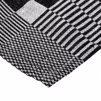 (12 unid) Panos de cozinha em Algodão - lavável a 60°C; resistente ao cloro - 65x65cm - Preto / Branco aos quadrados