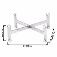 Açık Büfe Teşhir Standı - Paslanmaz Çelik - köşeli - 210x210x70mm - Pleytler & tabak ≥210mm ile uyumlu