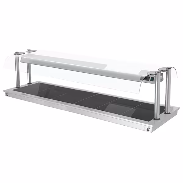Upotettava Lämpölevy - ruostumaton teräs - lasipinnalla - 2110 mm - 6 x GN 1/1 - 2,7 kW - lasisuojus