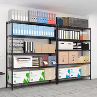 رفوف فولاذية - 1200x450mm - عمق: 450 mm - 5 رفوف (قابلة للتعديل) - أسود - الحمولة: 180 kg