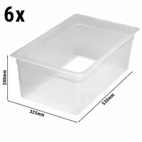 (6 szt.) CAMBRO | Pojemnik GN 1/1 – polipropylen – wysokość: 200 mm – mleczny