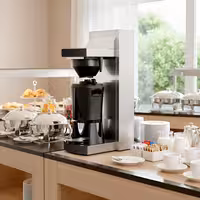 Commercial Filter Coffee Machine - 5L - 4.5 kW - with direct water connection & hot water tap - incl. thermal container