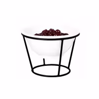 Etagere / Buffet Stand - Powder-coated stainless steel - Black - round - incl. 1 Melamine bowl - with 1 shelf - suitable for small round bowls