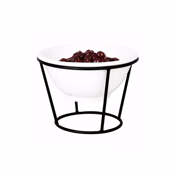 Etagere / Buffet Stand - Powder-coated stainless steel - Black - round - incl. 1 Melamine bowl - with 1 shelf - suitable for small round bowls