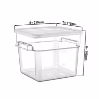 Kutija za hranu - s poklopcem - polipropilen - prozirna - visina: 190 mm - 3,8 l