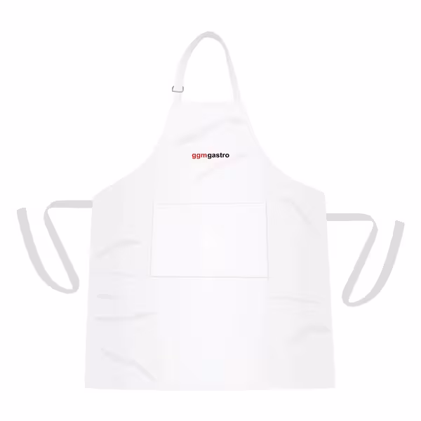 (5 pcs) Bib Aprons - White - with GGM Gastro logo - W x H: 67x84cm