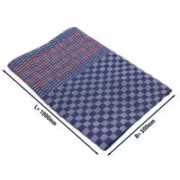 (150 unid) Panos de cozinha em Meia‑linho - lavável a 95°C; resistente ao cloro - 50x100cm - Azul aos quadrados com riscas vermelhas