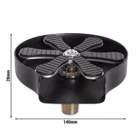 Glass Rinser - G3/8" - Black - with integrated flow regulator