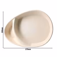 (60 pcs) Compartment Tray - 275x200mm - with 2 compartments - teardrop-shaped - Cream White - Bio-Compound
