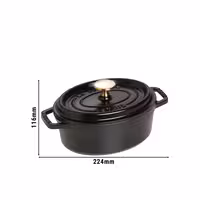 STAUB | Mini Cocotte Oval Enamelled Cast Iron Casserole Dish – 170 mm Oval – Black
