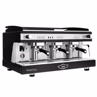 WEGA | PEGASO PLUS - Siebträgermaschine - 3 Gruppig - 5,3 kW - mit Milchaufschäumern & Heißwasser - Schwarz