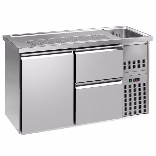 Direct Draw Beer Dispenser / Kegerator PREMIUM PLUS - 1550x700mm - 1 Solid Door & 2 Drawers