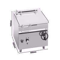 Električna nagibna tava - 80 l - 9,6 kW - s ručnim nagibanjem (kolo) - linija 900