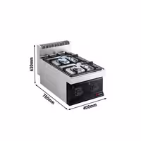 Plinsko kuhalo - Linija 700 - 400x700x430 mm - 10 kW - 4 plamenika - nadpultni